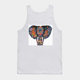 COLORFUL Elephant Painting Tank Top